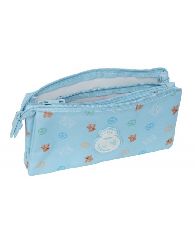 Bolso escolar portatodo safta triple real madrid azul 120x220x30 mm