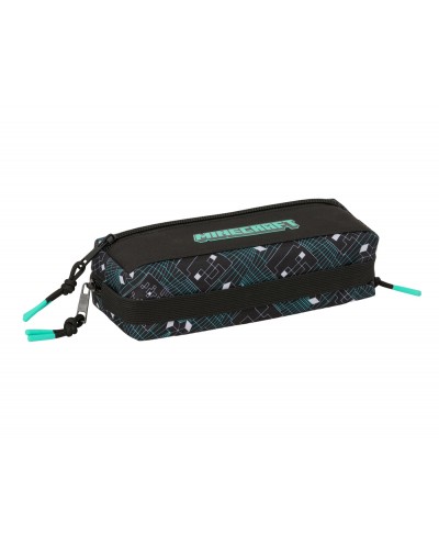 Bolso escolar portatodo safta rectangular con goma elastica 22 cm triple minecraft screen 85x220x60 mm