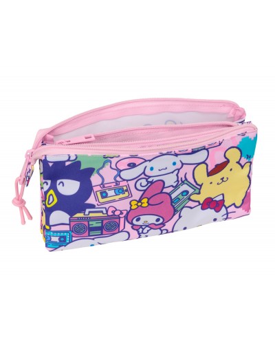 Bolso escolar portatodo safta triple hello kitty friends 120x220x30 mm
