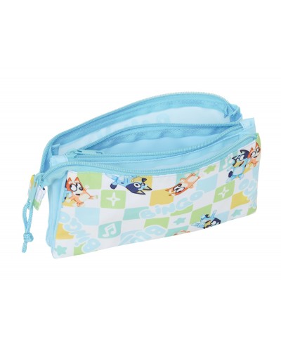 Bolso escolar portatodo safta triple bluey ready 120x220x30 mm