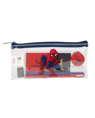 Bolso escolar portatodo safta actividades spiderman stationery 105x225x10 mm