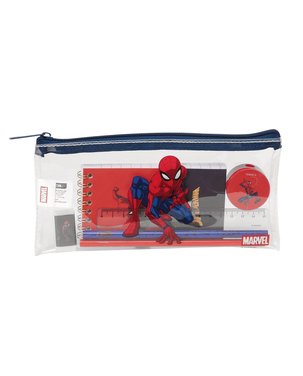 Bolso escolar portatodo safta actividades spiderman stationery 105x225x10 mm