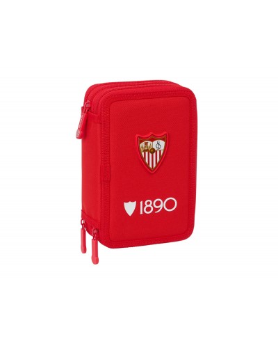Plumier escolar safta sevilla fc triple cremallera 37 piezas 195x125x55 mm