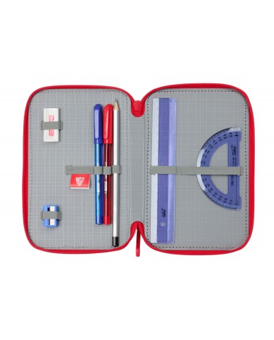 Plumier escolar safta sevilla fc triple cremallera 37 piezas 195x125x55 mm