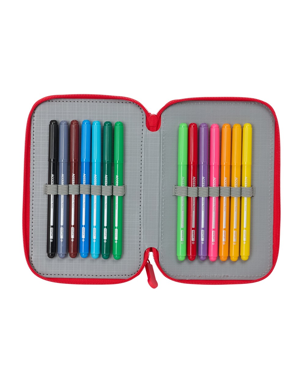 Plumier escolar safta sevilla fc triple cremallera 37 piezas 195x125x55 mm