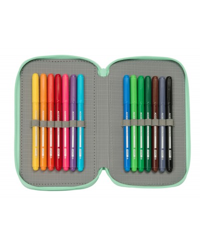 Plumier escolar safta real betis balompie preescolar triple cremallera 37 piezas 195x125x55 mm