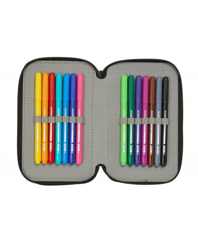 Plumier escolar safta mandalorian grogu triple cremallera 37 piezas 195x125x55 mm