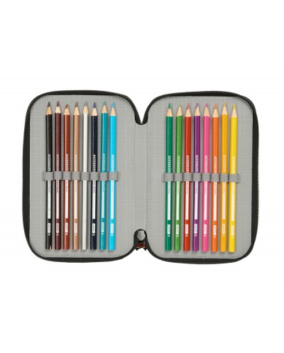 Plumier escolar safta harry potter triple cremallera 37 piezas 195x125x55 mm