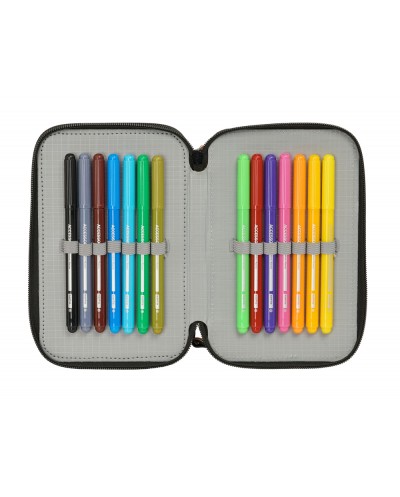 Plumier escolar safta harry potter triple cremallera 37 piezas 195x125x55 mm