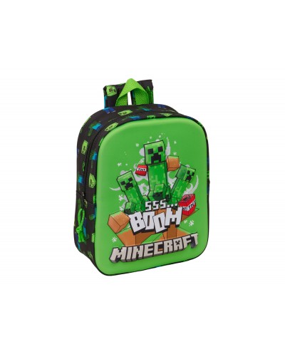 Mochila guarderia 3d safta minecraft 270x220x100 mm