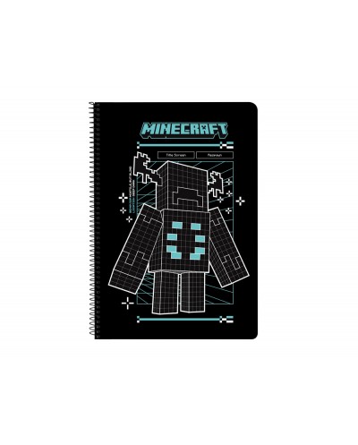 Cuaderno espiral safta folio 80 h 60 gr cuadro 4 mm tapa extradura minecraft screen