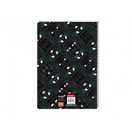 Cuaderno espiral safta folio 80 h 60 gr cuadro 4 mm tapa extradura minecraft screen