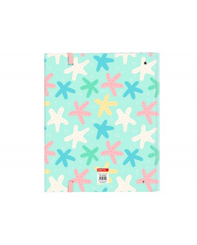 Carpeta carton din a4 4 anillas 35 mm safta con recambio cuadro 5 mm con goma y 5 separadores estrellas