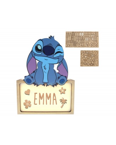 Lampara personalizable madera stitch