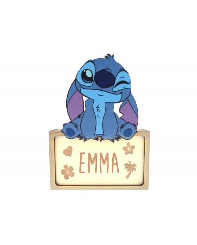 Lampara personalizable madera stitch