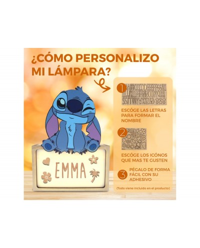Lampara personalizable madera stitch