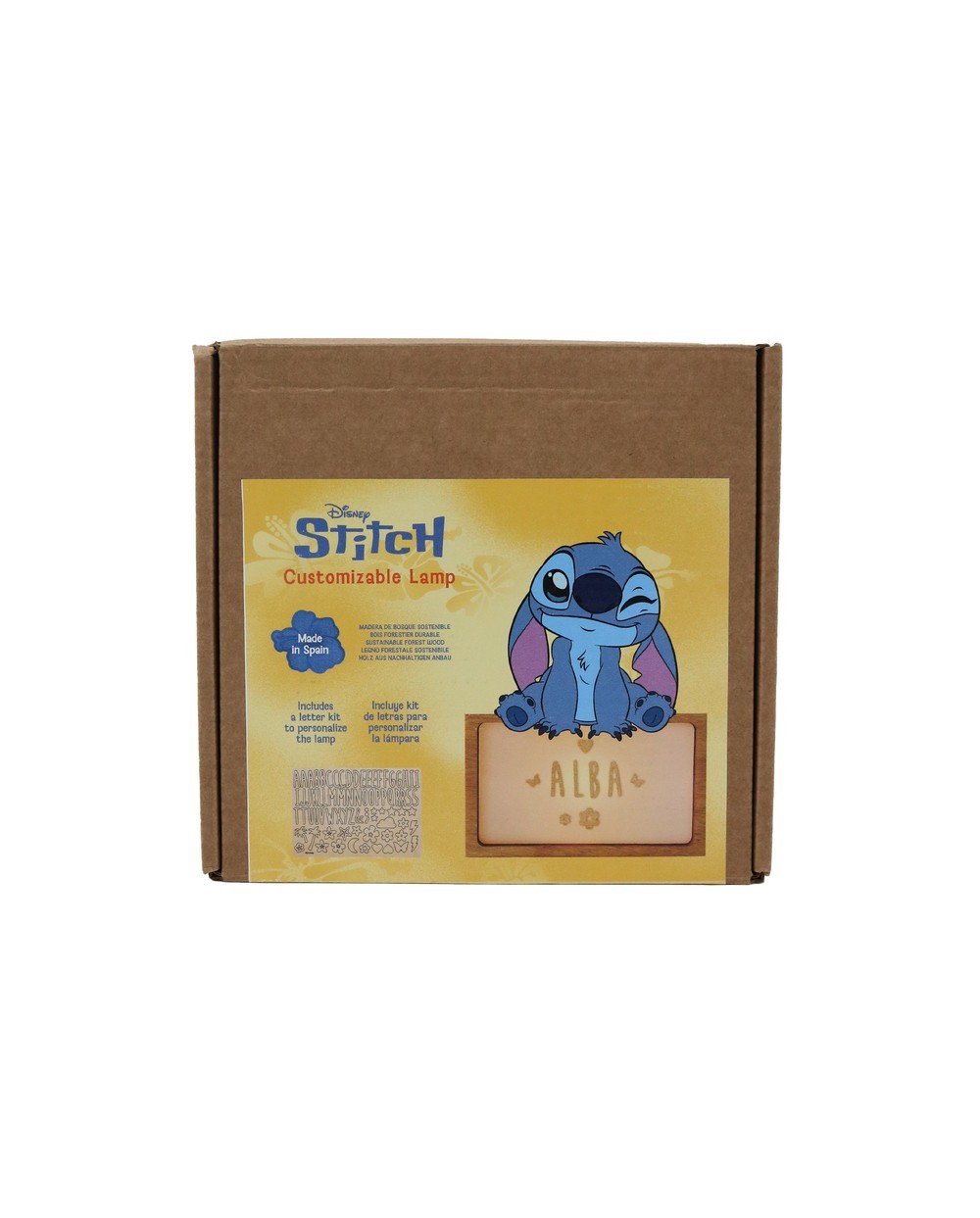 Lampara personalizable madera stitch