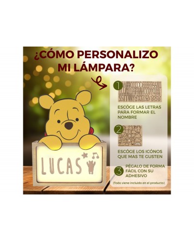 Lampara personalizable madera winnie