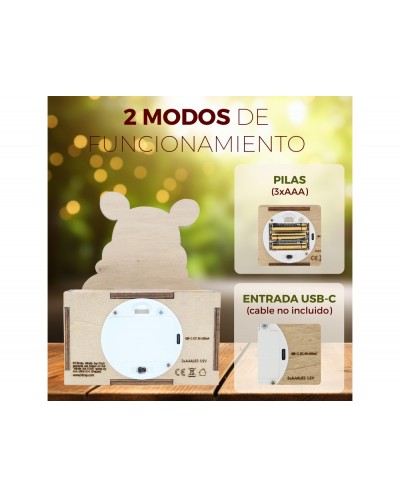 Lampara personalizable madera winnie
