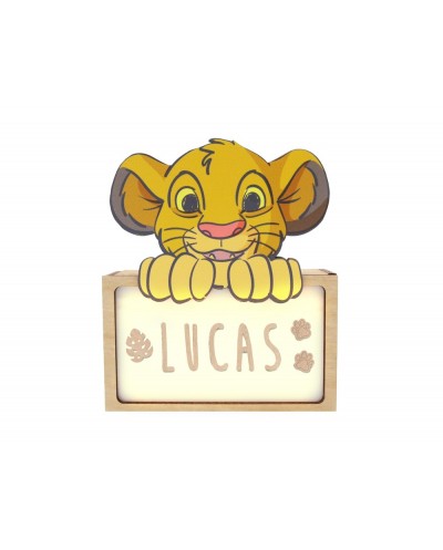 Lampara personalizable madera simba
