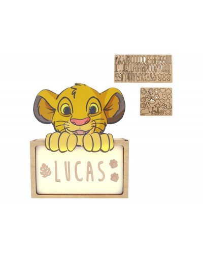 Lampara personalizable madera simba
