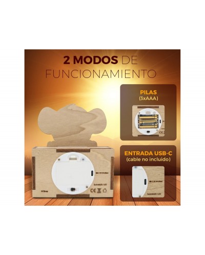 Lampara personalizable madera simba