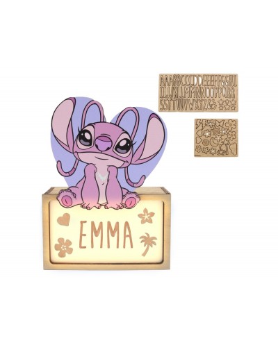 Lampara personalizable madera angel