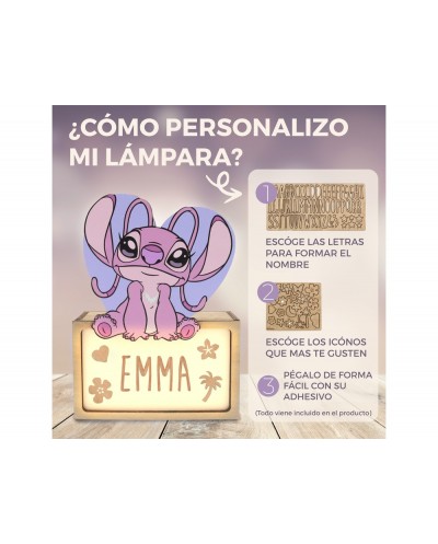 Lampara personalizable madera angel