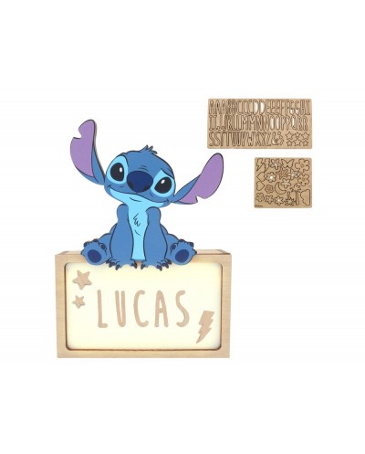 Lampara personalizable madera stitch