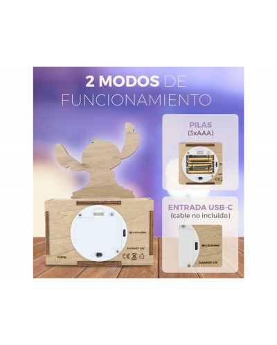 Lampara personalizable madera stitch