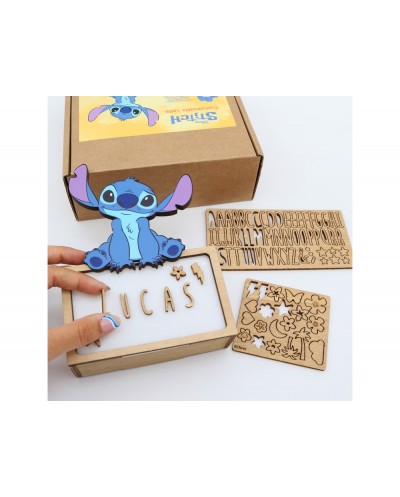 Lampara personalizable madera stitch
