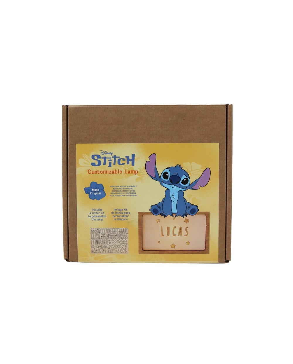 Lampara personalizable madera stitch