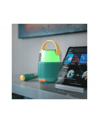 Altavoz karaoke mob con microfono bluetooh azul