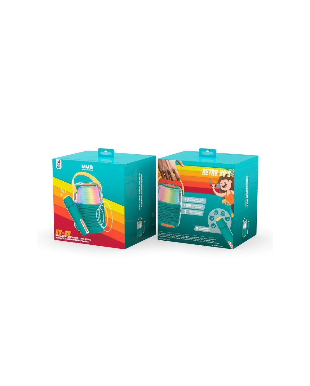 Altavoz karaoke mob con microfono bluetooh azul