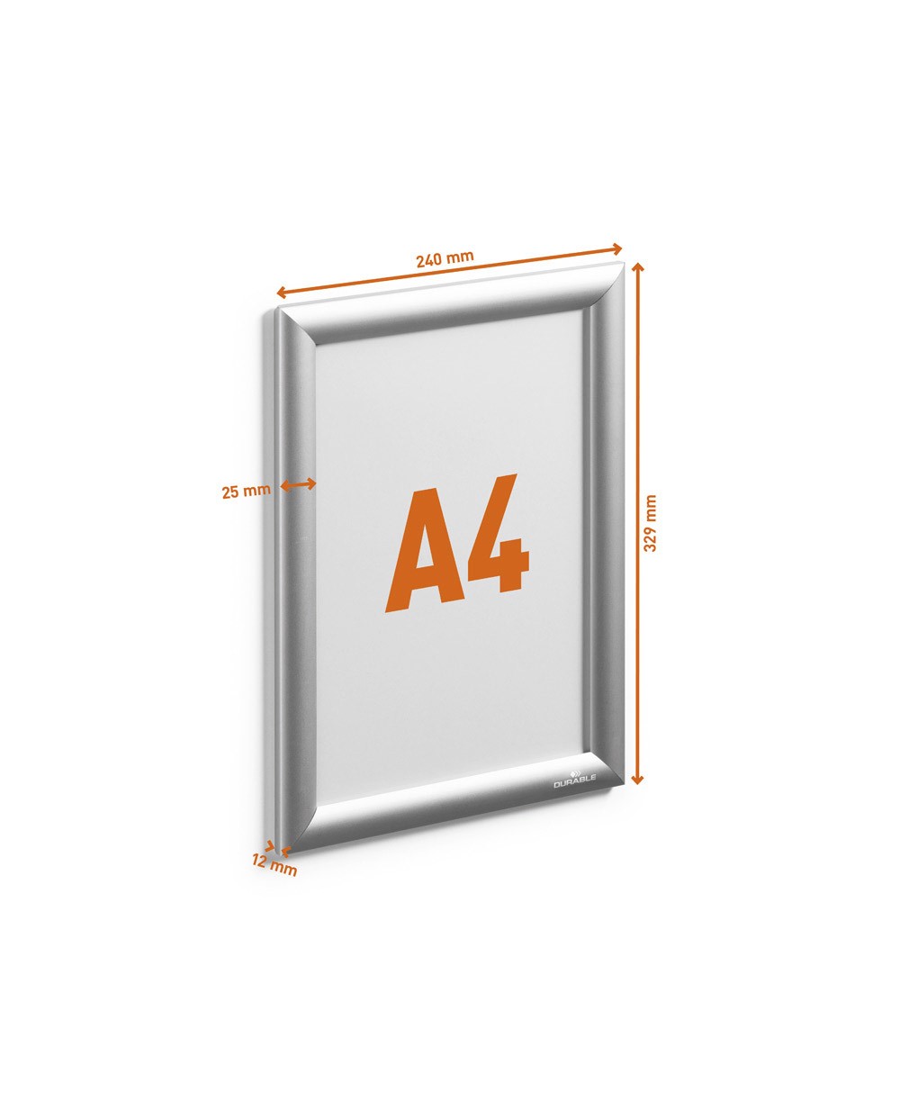 Marco portaanuncios durable outdoor a4 marco aluminio anodizado plata 350x260x12 mm