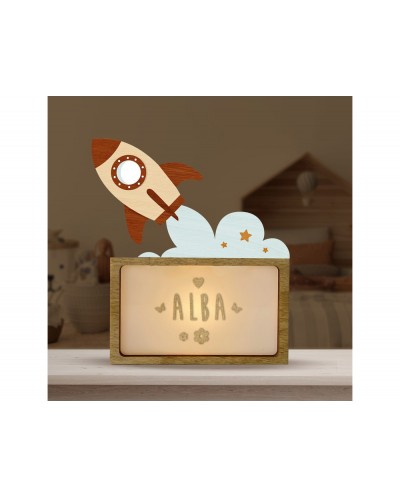 Lampara vintiun personalizable little rocket