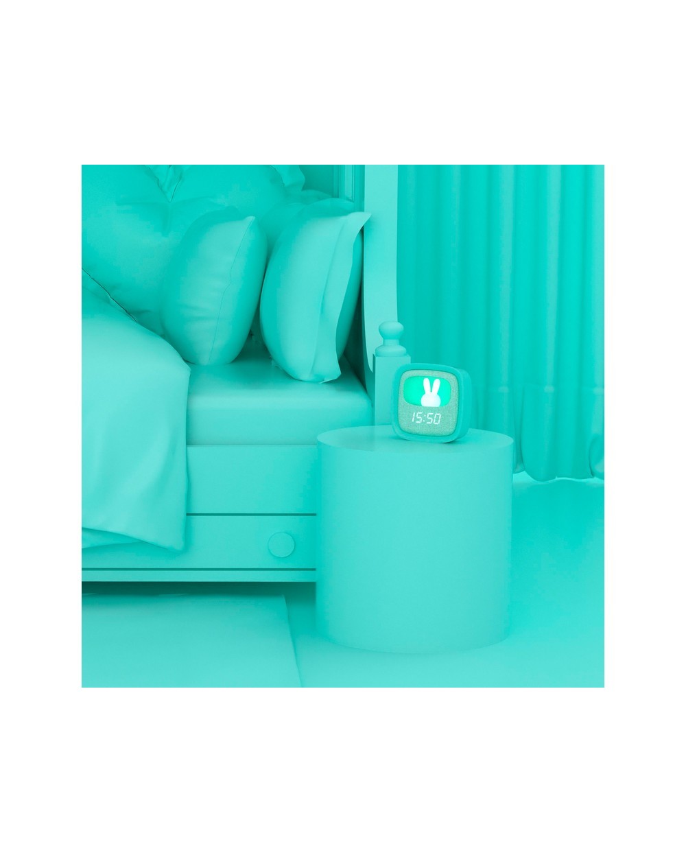 Reloj despertador con luz billy turquesa