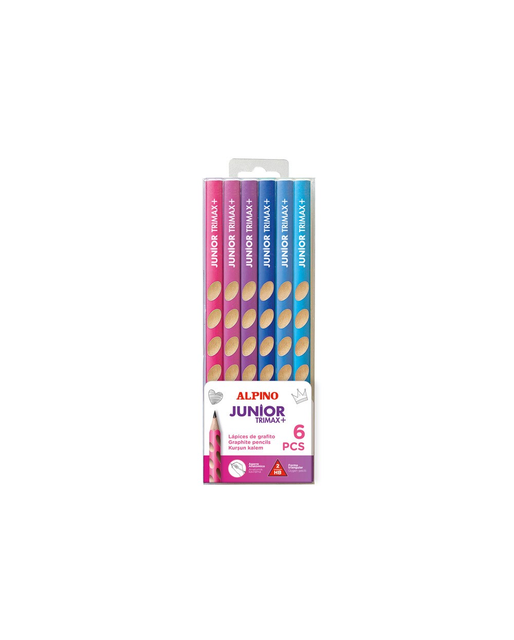 Lapices de grafito alpino junior trimax blister de 6 unidades
