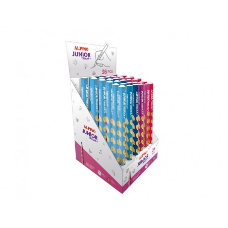 Lapices de grafito alpino junior trimax expositor de 36 unidades