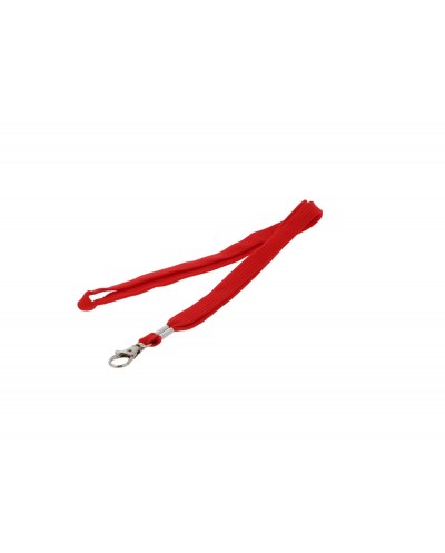 Cordon plano q connect con gancho metalico para identificadores color rojo