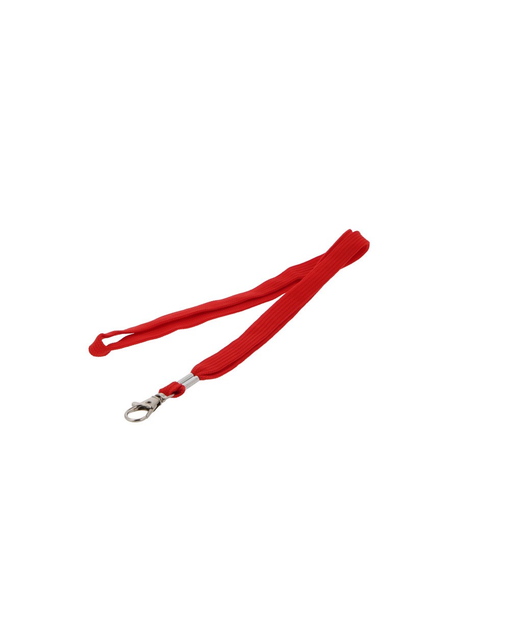 Cordon plano q connect con gancho metalico para identificadores color rojo