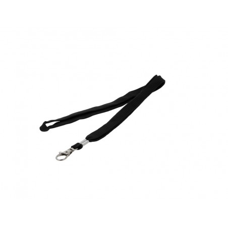 Cordon plano q connect con gancho metalico para identificadores color negro
