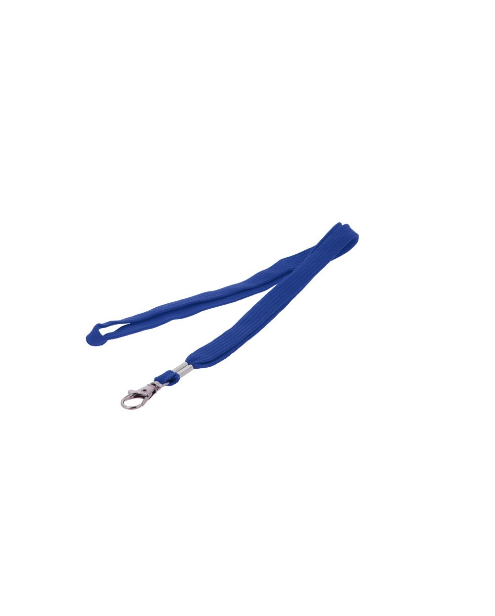 Cordon plano q connect con gancho metalico para identificadores color azul