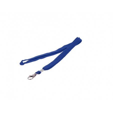 Cordon plano q connect con gancho metalico para identificadores color azul