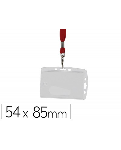 Identificador q connect con cordon plano rojo uso vertical horizontal 54x85 mm