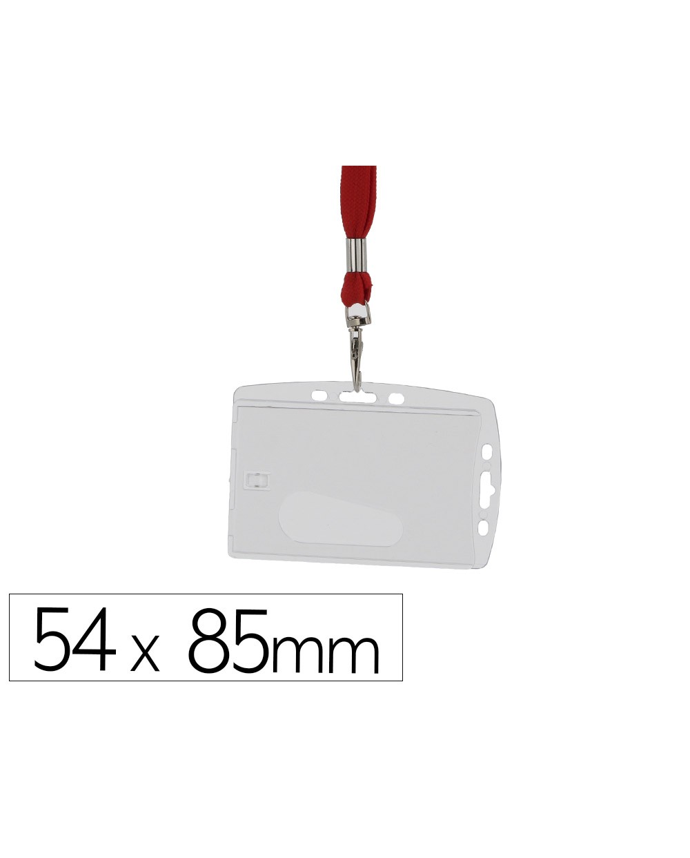Identificador q connect con cordon plano rojo uso vertical horizontal 54x85 mm