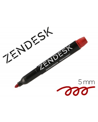 Rotulador zendesk marcador permanente rojo punta redonda 5mm