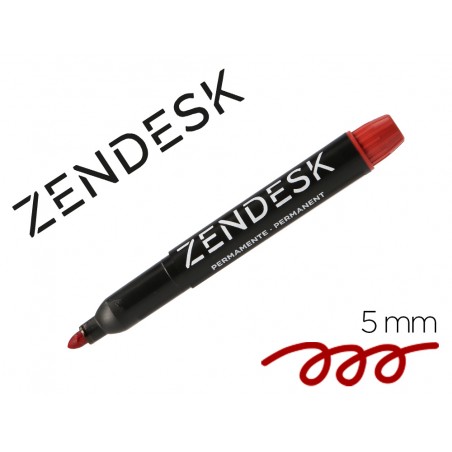 Rotulador zendesk marcador permanente rojo punta redonda 5mm