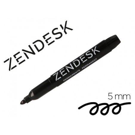 Rotulador zendesk marcador permanente negro punta redonda 5mm