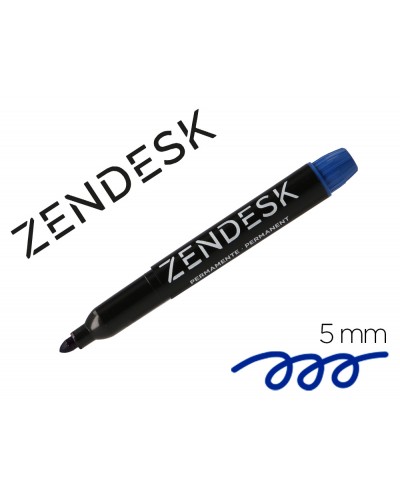 Rotulador zendesk marcador permanente azul punta redonda 5mm